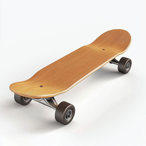 3D skateboard on white background, realistic style
