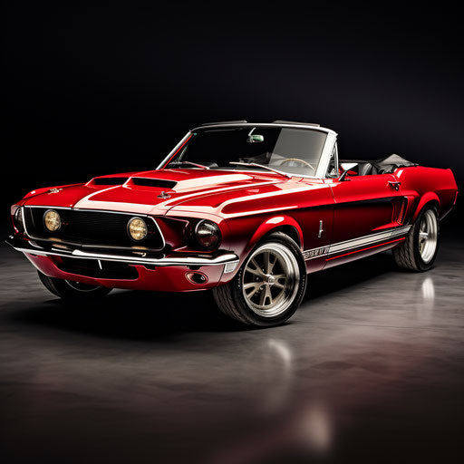 Classic convertible Ford Mustang GT Shelby with top down