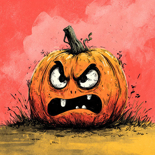 Funny Halloween Pumpkin with an Expressive Face