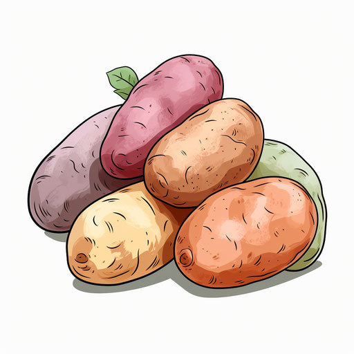 Potato illustration in Pastel Colors Art style