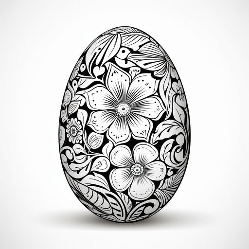 Floral Easter egg, harmonious coloration, mosaic-like