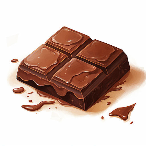 Chocolate bar clipart in the style of oil painting, on a white background