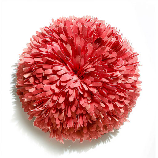 Photo realistic pom pom clipart on a flat white background