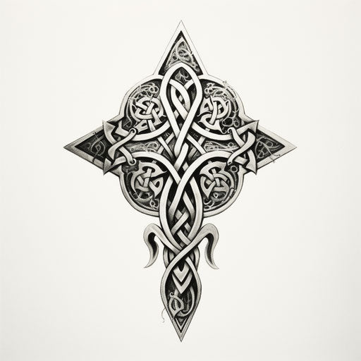 Celtic tattoo on white background no skin