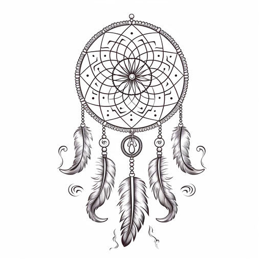 Hand drawn dream catcher on a white background
