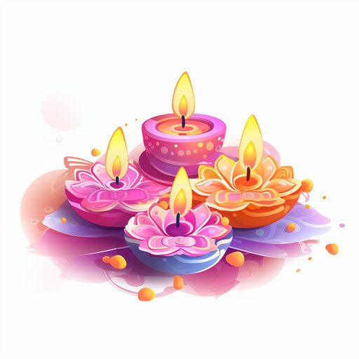 Diwali art in pastel on white