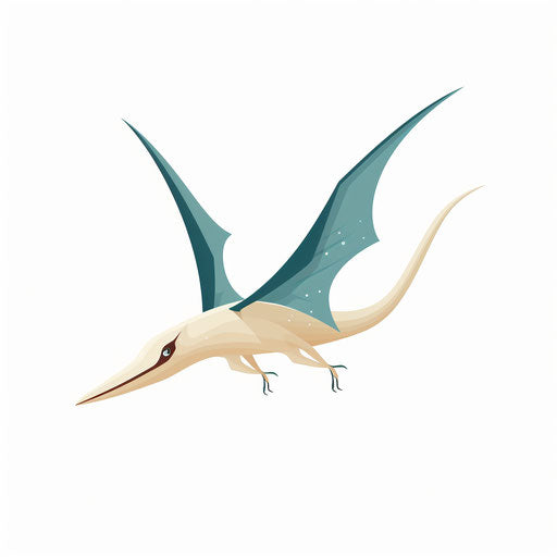 Minimalist-style pterodactyl clipart on white background