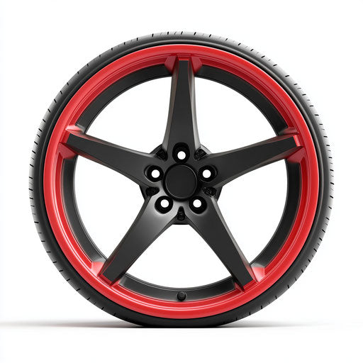 3D wheel in realistic style on flat white background