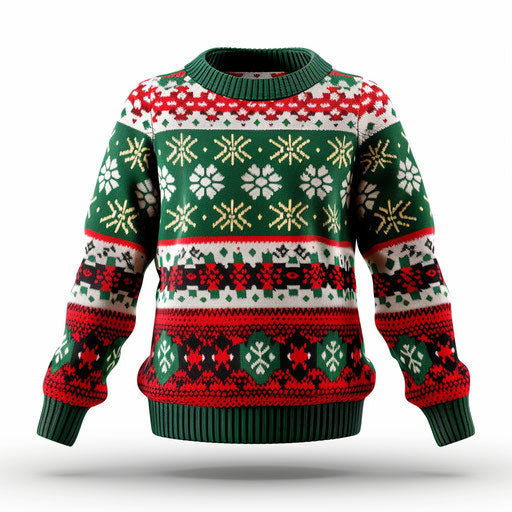 Realistic ugly sweater clipart on flat white background