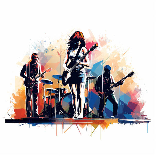 Minimalist style concert clipart on white background