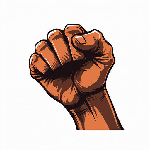 Fist illustration in the style of Chiaroscuro Art, on white background