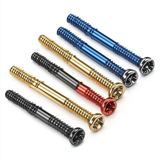 3D Screws on flat white background, isolated clipart