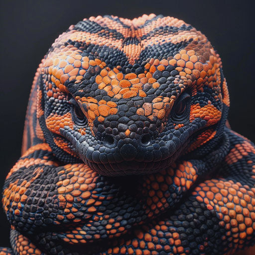 Gila monster with a regal pose, in the style of Tim Flach