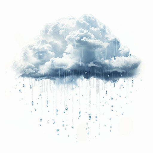 Rain cloud clipart in photo realistic style
