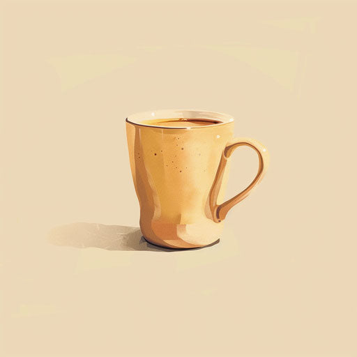 Coffee mug clipart with random flat background