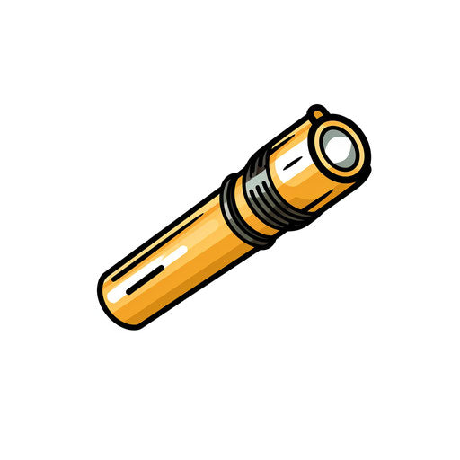 Minimalist flashlight illustration on white background