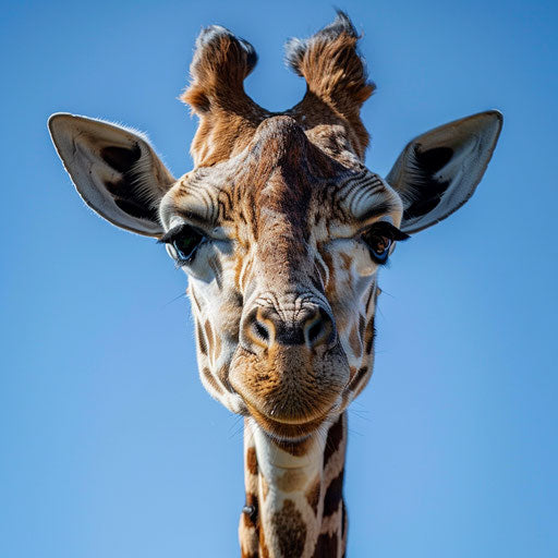 Giraffe face closeup