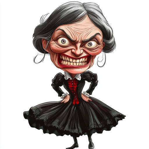 Captivating Clara Schumann Caricature Clipart for Social Media