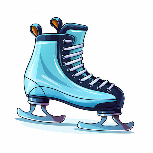 Ice skate clipart in the style of Minimalist, on a white background