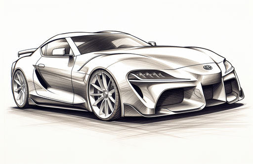 Free Toyota Supra Coloring Pages in James Rosenquist Style