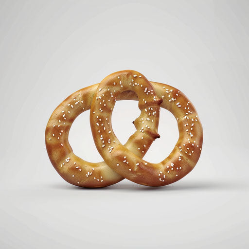 Realistic pretzel clipart on flat white background