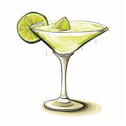 Minimalist style margarita clipart on white background