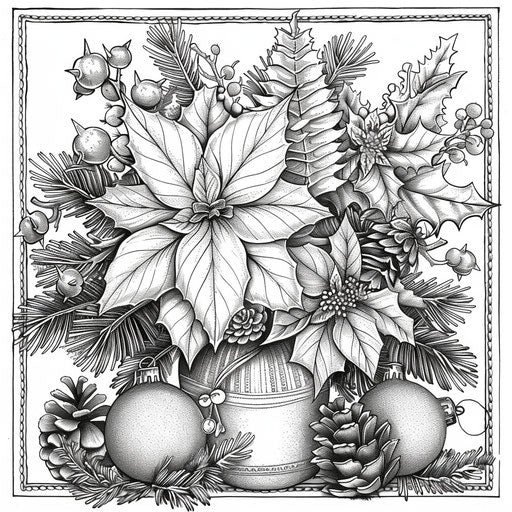 Festive floral arrangements with holiday decorations