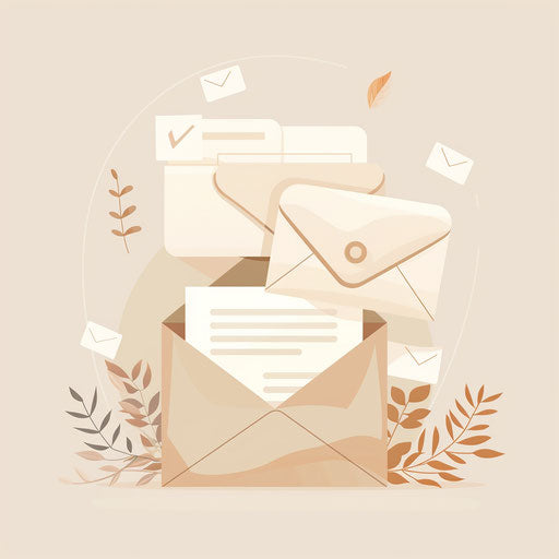 Newsletter clipart on flat cream background