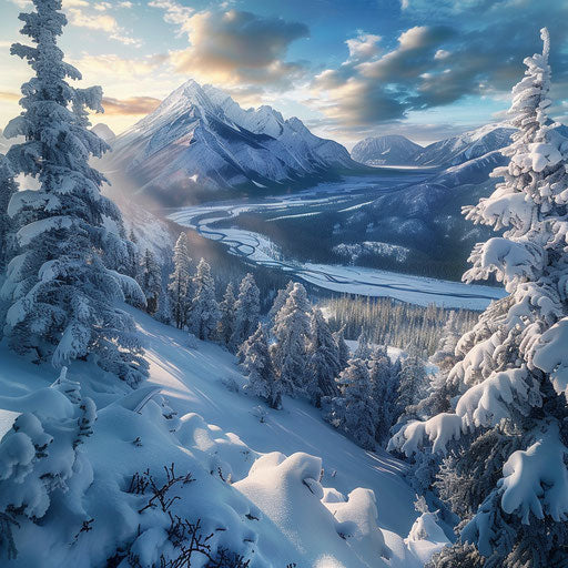Sulphur Mountain, Canada in winter, snowy landscape, tranquil scene