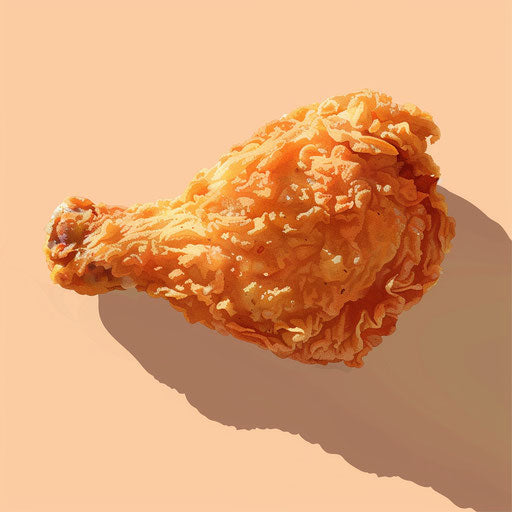 Fried chicken clipart with flat random background