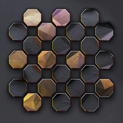 Hexagon clipart with random flat background and realistic texture
