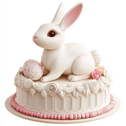 3D Easter Bunny Cake Topper on white background