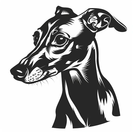 Chic Greyhound silhouette for a dog tattoo
