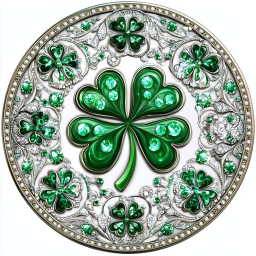 Slot game symbol with shamrocks and leprechaun hats