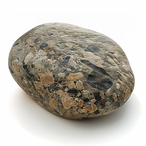 Stone clipart in a photorealistic style on flat white background