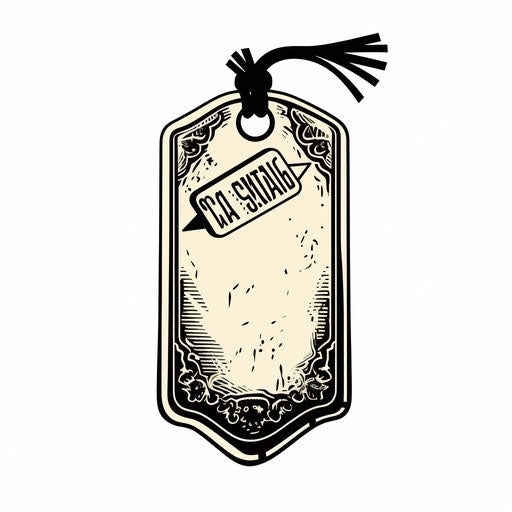 Price tag clipart in Chiaroscuro Art style, on white background