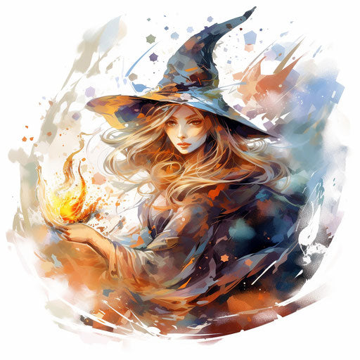Magical clipart in the style of Oil painting, on white background