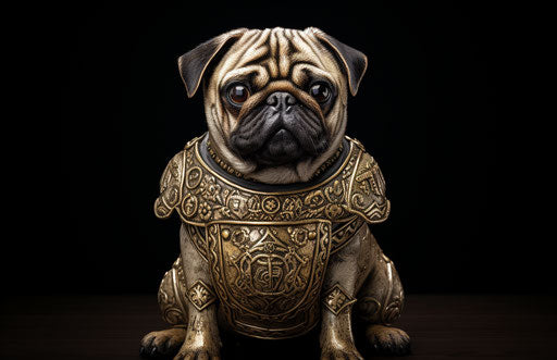 White isolated dog in the style of 1000-1400 - pink