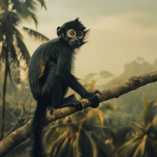 Spider monkey posing on a majestic tree branch