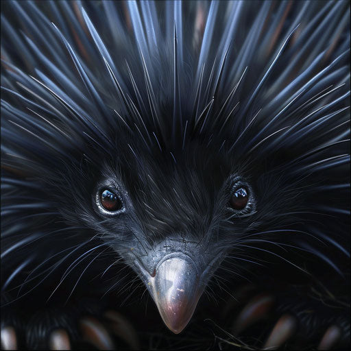 Curious echidna, detailed and sharp, in the style of Elke Vogelsang
