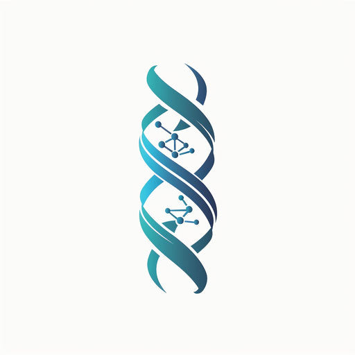 Stylish medical logo with DNA helix design on white background