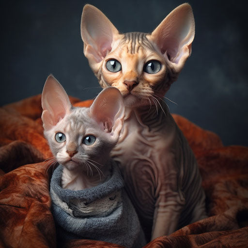 Two Devon Rex cats