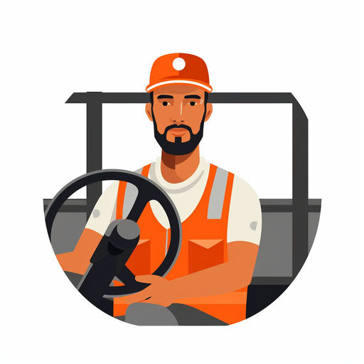 Driver artwork in Minimalist style, on white background