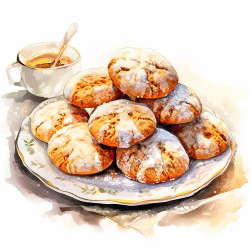 Christmas cookie clipart in the style of Impressionistic Art, on a white background