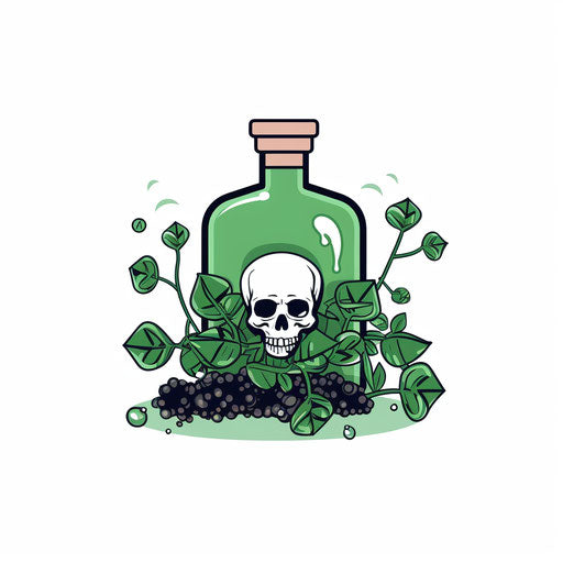 Minimalist style poison illustration on white background