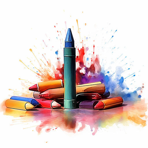 Crayon clipart in the style of Oil painting