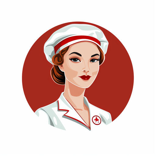 Nurse hat illustration in Minimalist style, on white background
