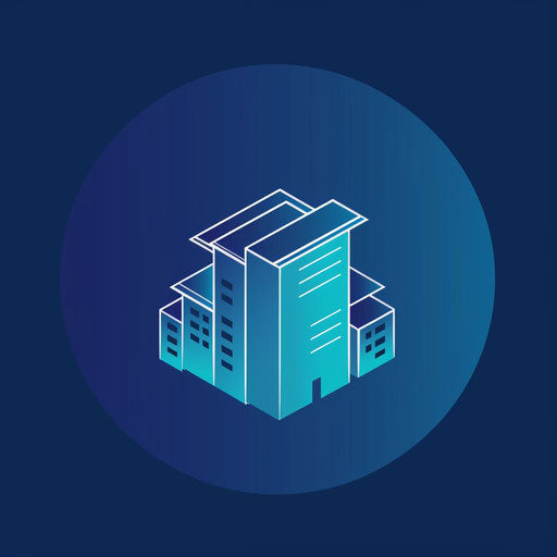 Sleek real estate logo with clean lines and blue gradient