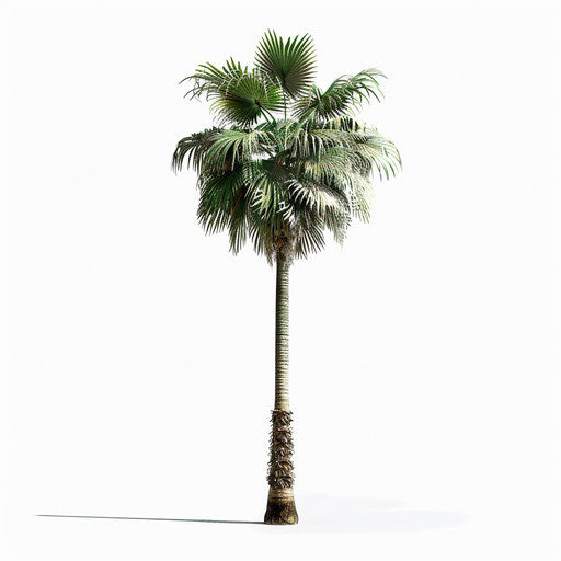 Realistic palm tree illustration on flat white background