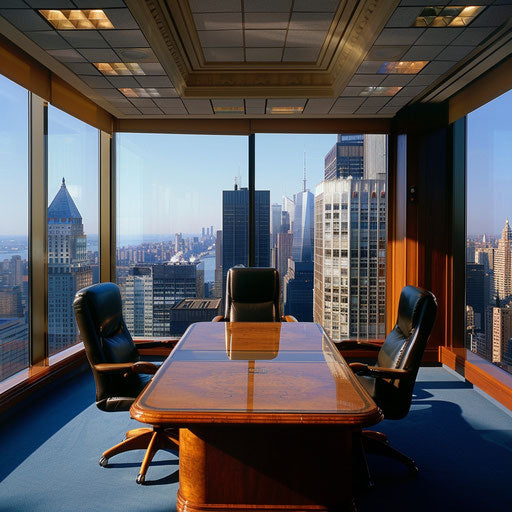 Financial office with skyline views